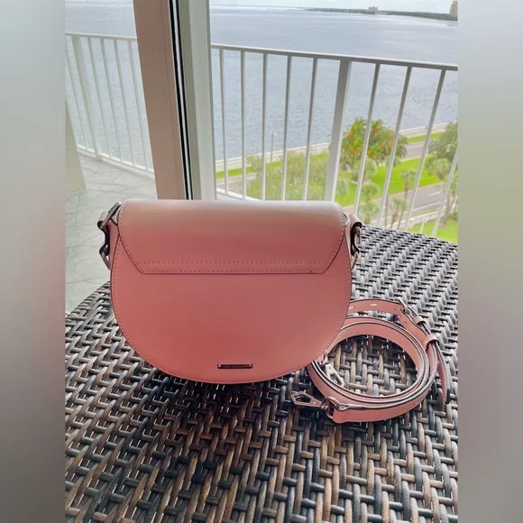 Rebecca Minkoff Leather Ballet Slipper Pink Astor Saddle Bag Crossbody - Picture 3 of 12